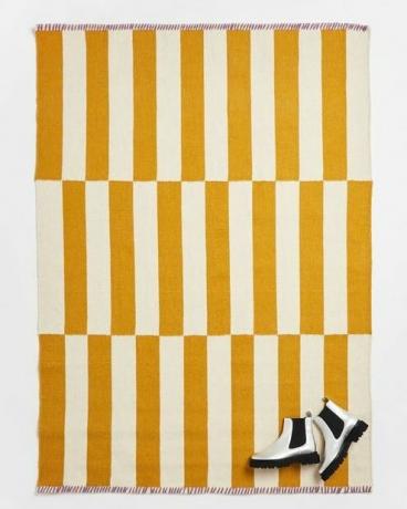 Simeon Woven Striped Yellow Wool & Cotton Rug