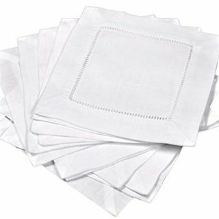 Linen Cocktail Napkins, Set isi 12