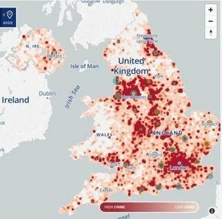 Swinton Insurance - Yale UK - hotspot pencurian - peta