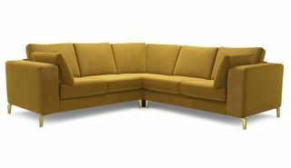 Rumah Sofa Beludru Darcy Indah, Mustard