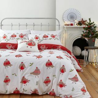 Robins Single Christmas Duvet Cover Set