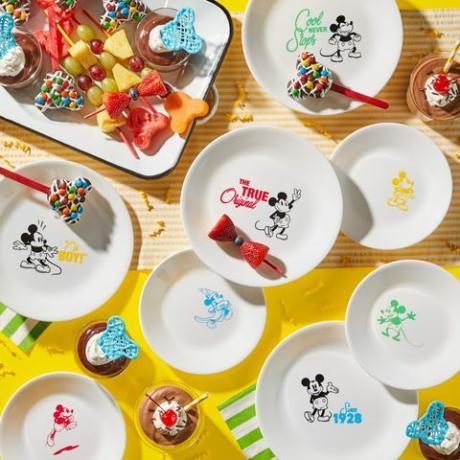 corelle mickey berbagai macam makan siang dan piring aplikasi 8pk