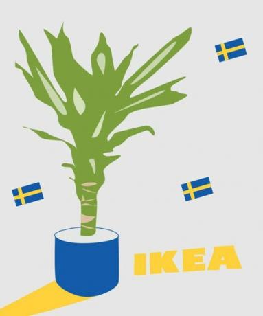 pot tanaman ikea dan bendera swedia