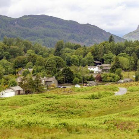 desa elterwater di distrik danau, cumbria, uk