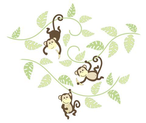 Kit Stiker Dinding "Monkeying Around", Houzz UK