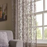 Wilko Grey Floral Slot Voile Atas