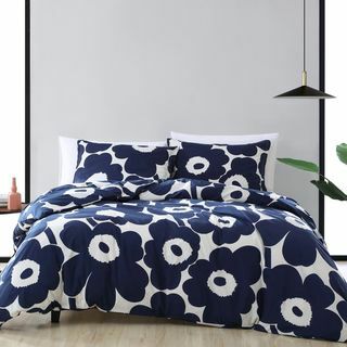 Marimekko Unikko Duvet Cover & Sham Set in Indigo Blue