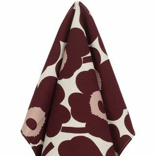 Handuk Dapur Marimekko Pieni Unikko dalam Cotton Burgundy Pink