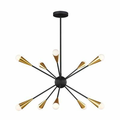 ED Ellen DeGeneres Black Sputnik Chandelier