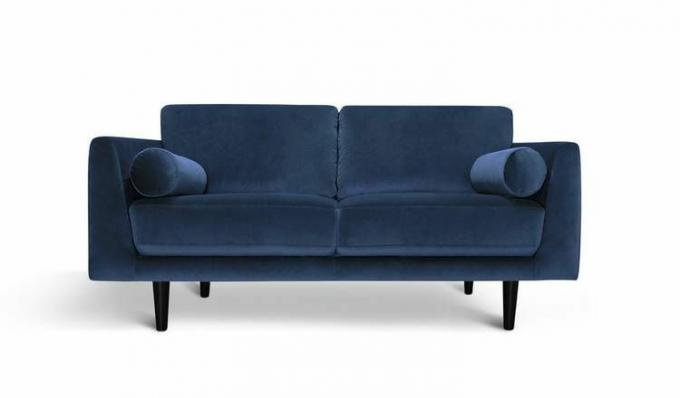 Habitat Jackson 3 Seater Velvet Sofa - Biru