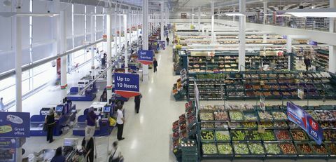 Supermarket Tesco, Orpington, Inggris, 2009 - lantai toko