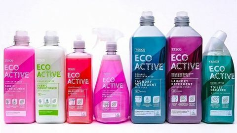 Berbagai produk pembersih lingkungan Tesco Eco Active