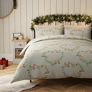 Robin Heart Reversible 100% Cotton Duvet Cover dan Pillowcase Set