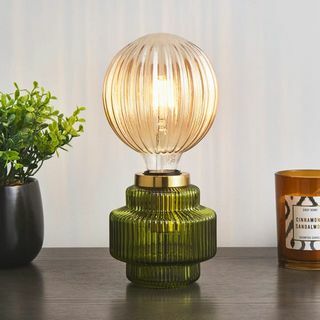 Basis Lampu Meja Kaca Ribbed Niamh