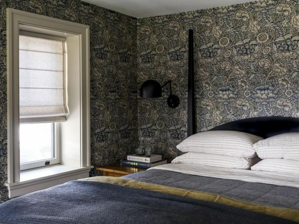 kamar tidur, wallpaper william morris