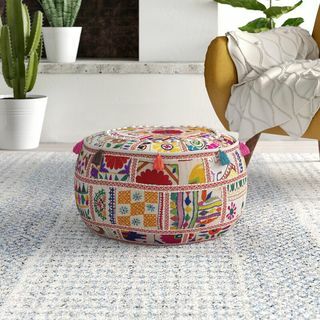 Lorna Floral Pouf Ottoman