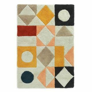 Karpet Wol Anyaman Datar Geometris Habitat - Multi - 120x180cm