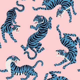 Wallpaper Pola Harimau Biru Liar