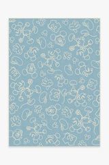 Mickey Doodles Blue Rug