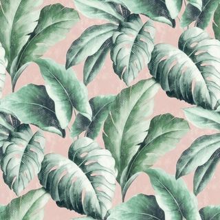 Tropicana Floral Leaf wallpaper berwarna pink