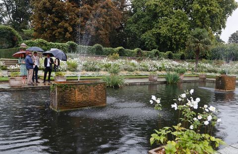 William, Harry, dan Kate di taman peringatan Putri Diana