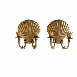 Kuningan Clam Shell Sconce Dinding