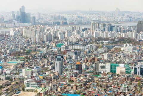 Pemandangan kota Seoul, Korea Selatan, Asia