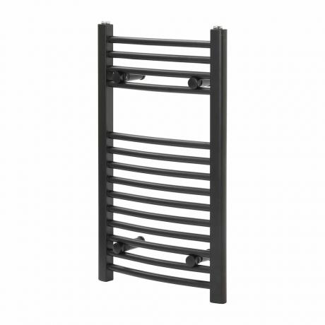 Flomasta Black Vertikal Handuk Radiator Melengkung