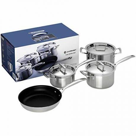 Le Creuset Set Peralatan Masak 3 Lapis Stainless Steel 4 Bagian