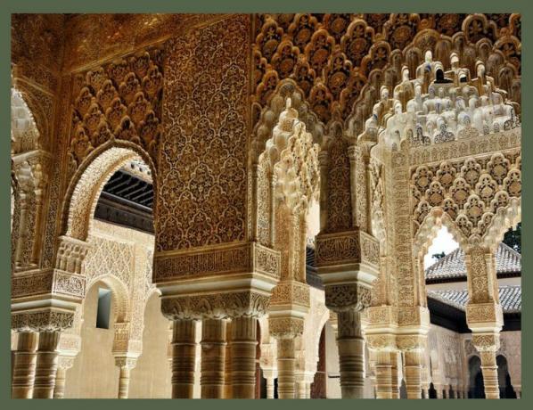 arsitektur Moor di alhambra di granada, Spanyol