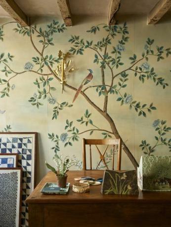 wallpaper yang dilukis dengan tangan de gournay