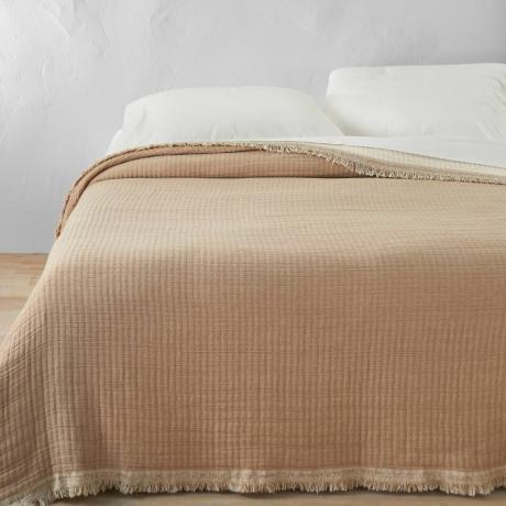 King Reversible Cotton Chambray Coverlet NaturalWarm Brown - Casaluna™