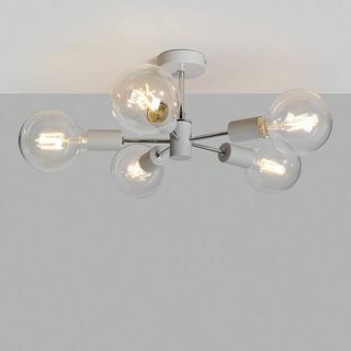 Spoke Semi Flush Ceiling Light, GreyChrome