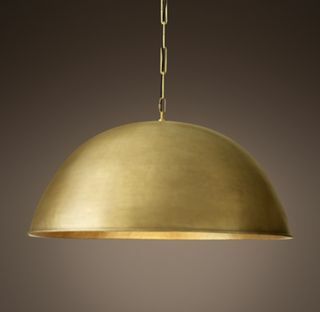 Grand Brass Dome Pendant