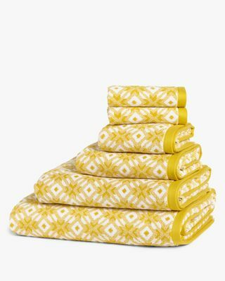 John Lewis & Rekan Geo Diamond Towels, Mustard