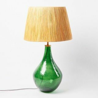 Meja & Lampu Meja Kaca Verre Green