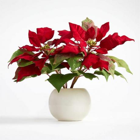 Poinsettia Merah Pot Faux