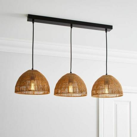 Artisan Avery Natural 3 Light Diner Ceiling Fitting