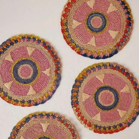 Payton James Raffia Daisy Placemats, Set isi 4