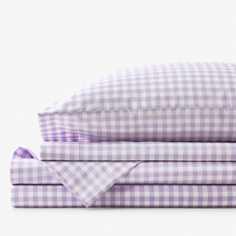 Gingham Organic Cotton Percale Sheet Set