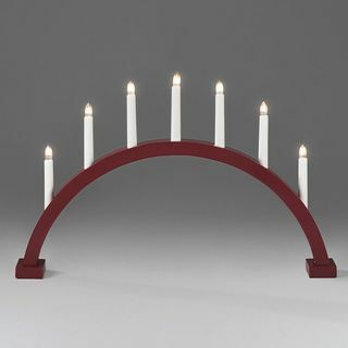 7 Bulb Red Curved Candlestick