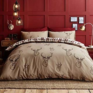 Catherine Lansfield Stag Perawatan Mudah Double Duvet Set Multi