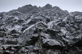 Titik pendakian gunung, punggungan gunung Black Cuillin, Isle of Skye