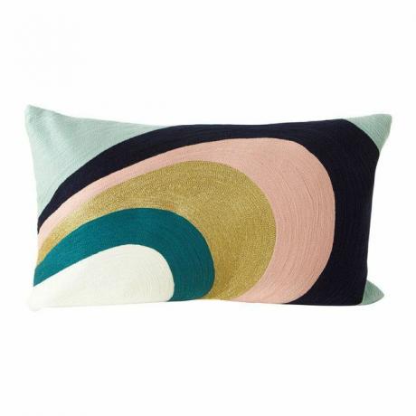 Gina Curved Stripe Cushion warna Biru