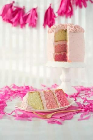 strawberry mascarpone ombre cake