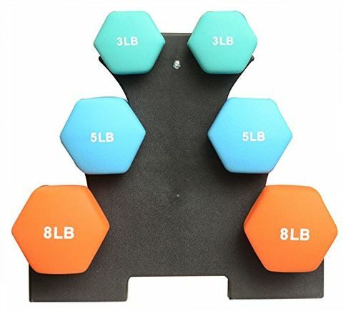 BalanceFrom GoFit All-Purpose Dumbbells [Set 32-Pound dengan Stand]