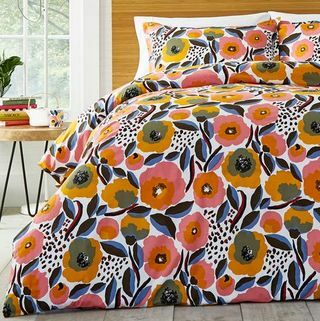 Marimekko Rosarium Duvet Cover & Sham Set in Medium Pink