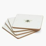 Set 4 Cork Print Bee Coaster