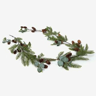 Glitter faux eucalyptus dan fir garland