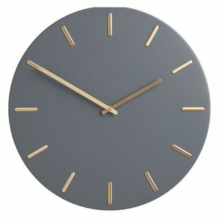 Arne Brass Dial Analog Wall Clock, 45cm, Fjord Blue